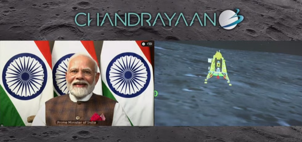 “New history has been written. India is now on the moon.”: PM Modi  Big congratulations to Team ISRO and Team India on successfully landing of Chandrayaan-3 on South pole of the moon.